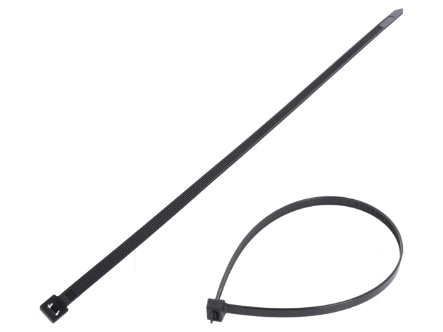 Kabelbinder; L: 350mm; W: 7,6mm; polyamide; 533N; zwart; Ømax: 90mm Kabelbinder; L: 350mm; W: 7,6mm; polyamide; 533N; zwart; Ømax: 90mm